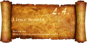 Lincz Arnold névjegykártya